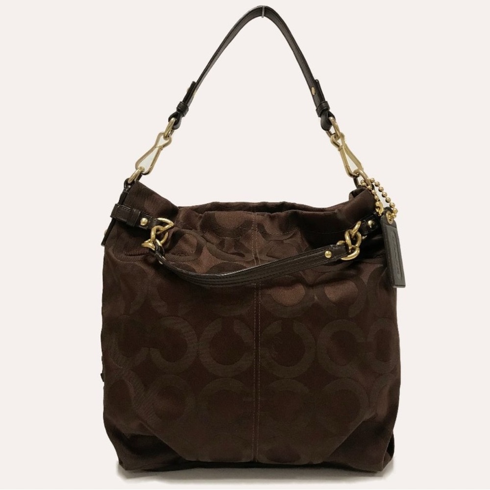 Coach Brown Circle Pattern Shoulder Bag - image 4